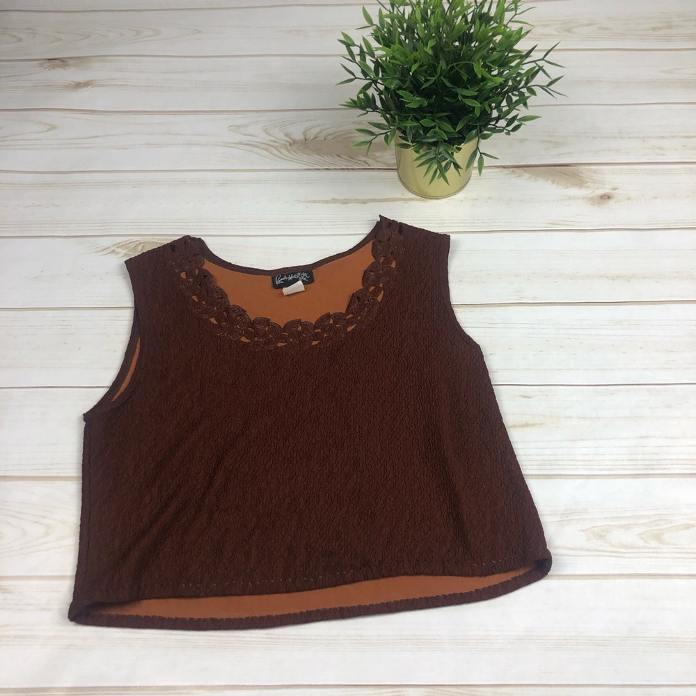 Rendezvous Vintage Brown Stretch Sleeveless Top